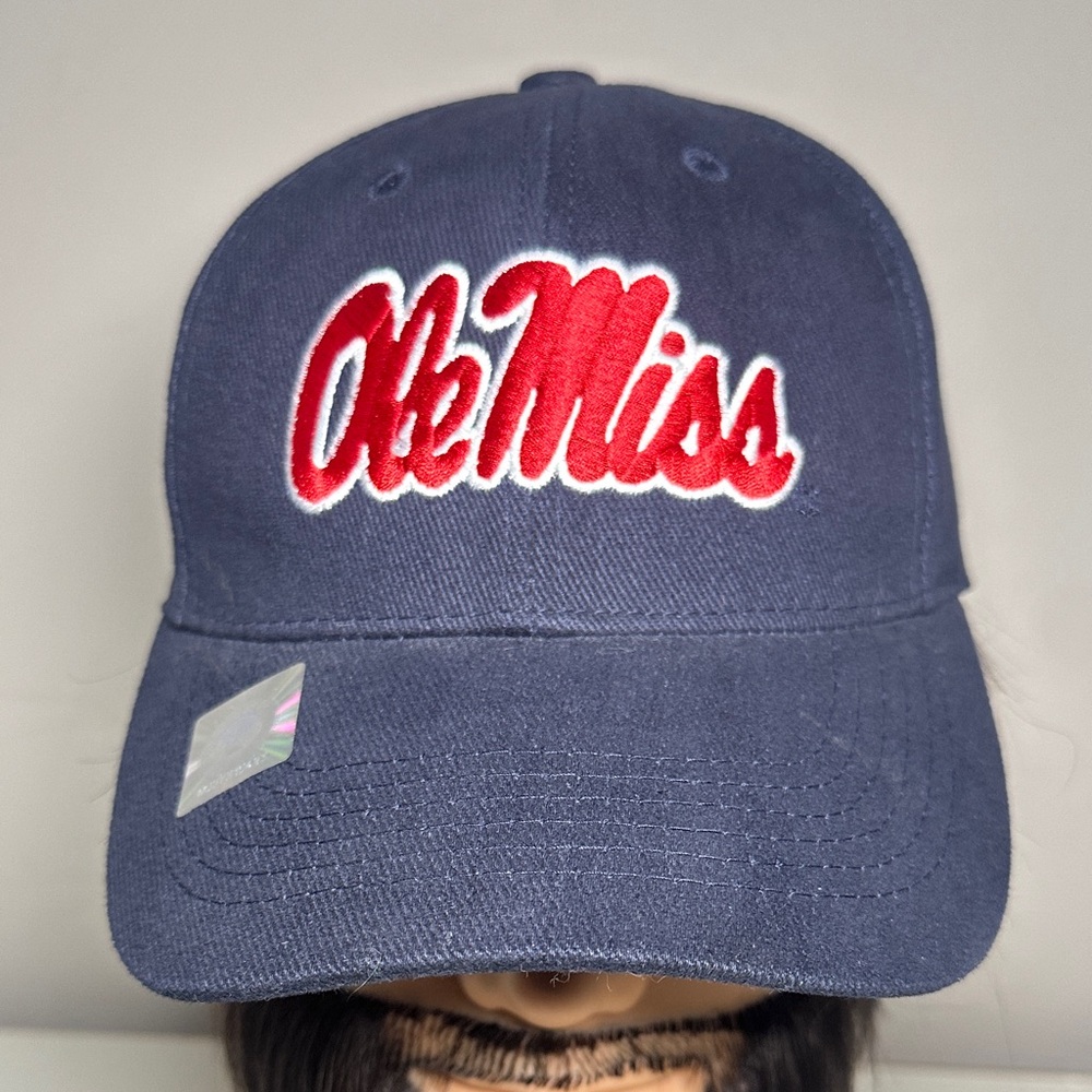 Captivating Ole Miss Navy Blue with red cotton Cap